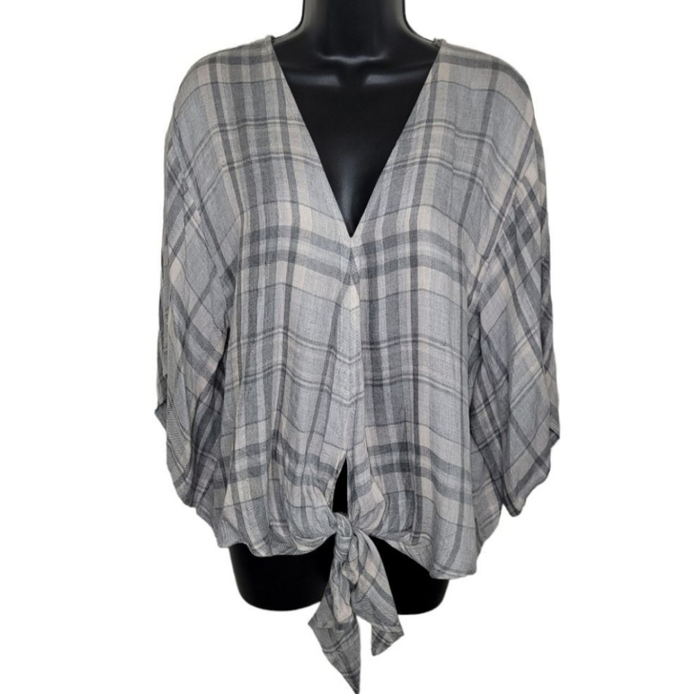 Love Stitch Gray Plaid Women's Top